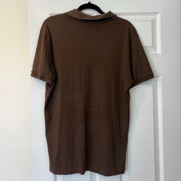 Polo Ralph Lauren Cotton Brown Polo Short Sleeve Shirt Size Large - Picture 4 of 6